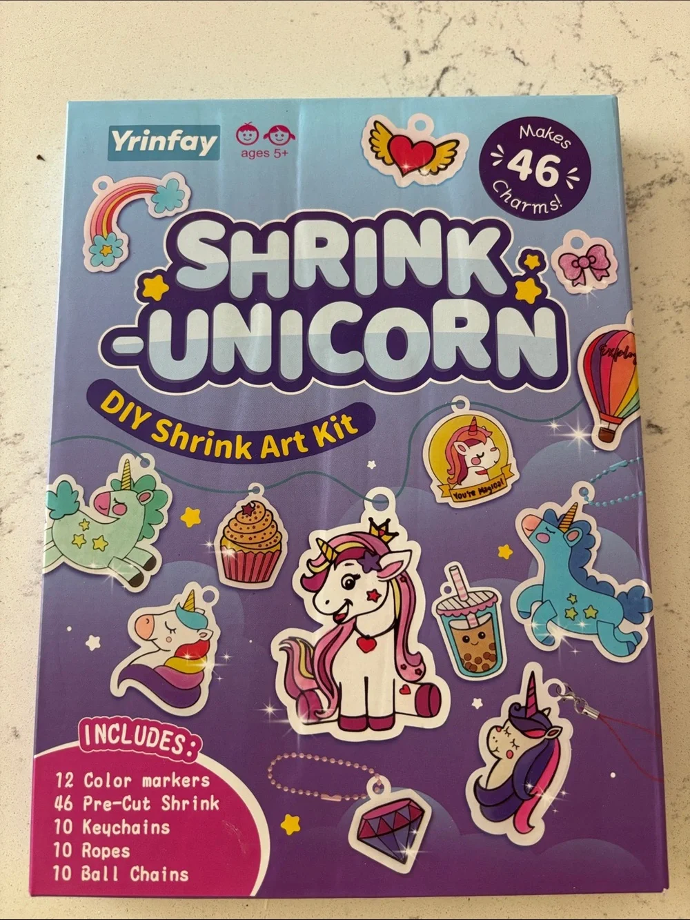 Purple Shrink-Unicorn DIY Shrink Art Kit